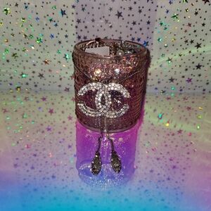 Bling Jewelry Jar Elegant Pink Rhinestone Party Cup